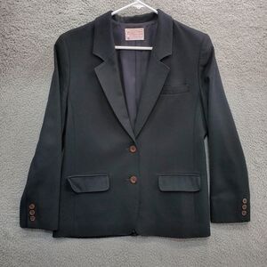 Vintage Pendleton Blazer Jacket Black Womens 10 Petite Wool Made In USA